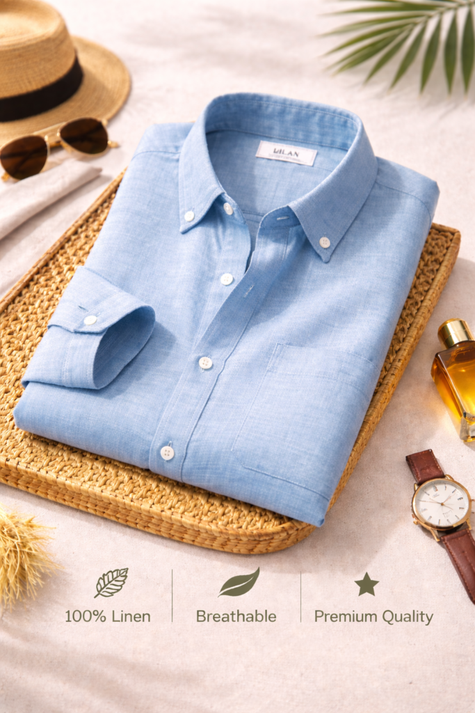 Premium Linen Shirt Combo Pack for Men (4 Piece Set)