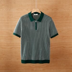 Men's Knitted Hollow Ice Silk Polo Shirt 4-Pack Set - Image 6