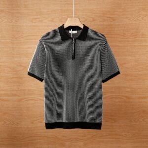 Men's Knitted Hollow Ice Silk Polo Shirt 4-Pack Set - Image 5