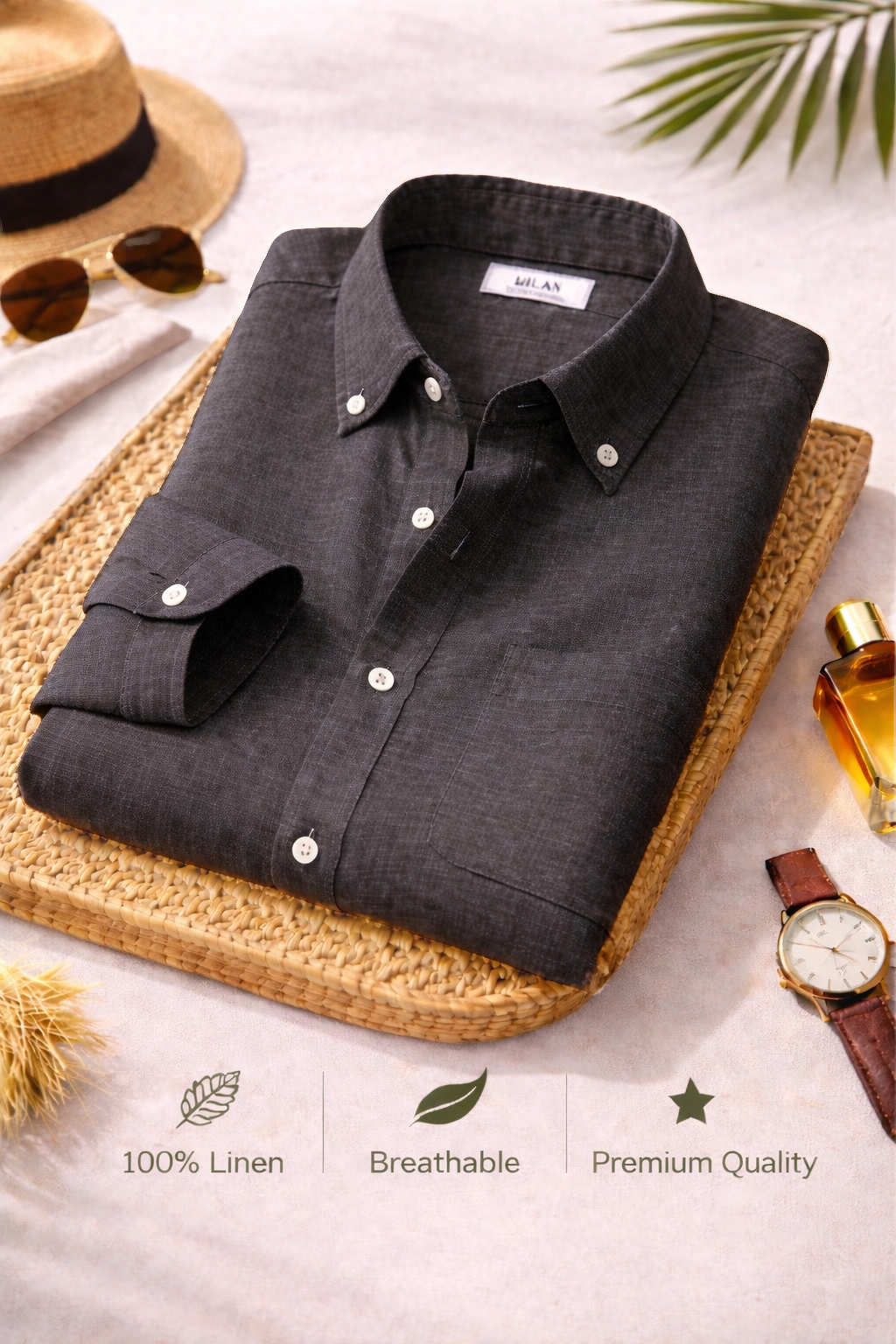 Premium Linen Men's Shirt Combo Pack of 4 Breathable Shirts - Image 4