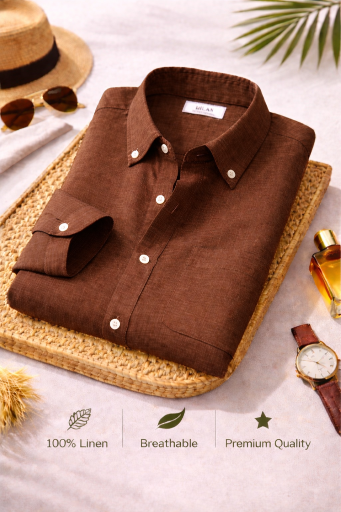 Premium Linen Shirts Combo Pack Set of 4 Lightweight Breathable