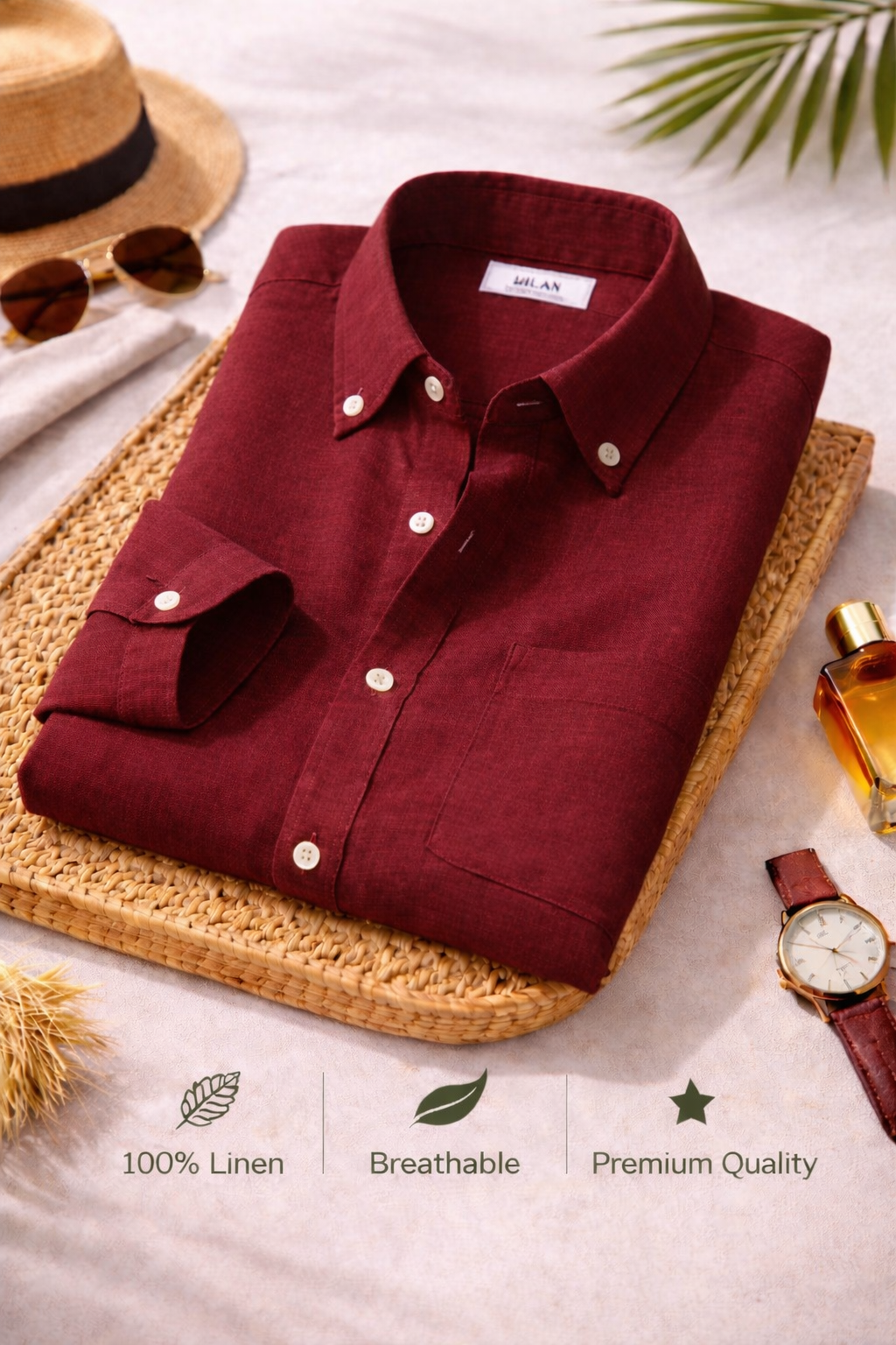 Premium Linen Shirts Combo Pack Set of 4 Lightweight Breathable - Image 5