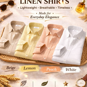 Premium Linen Shirts Combo Pack: 4 Lightweight Breathable Daily Shirts - Image 1