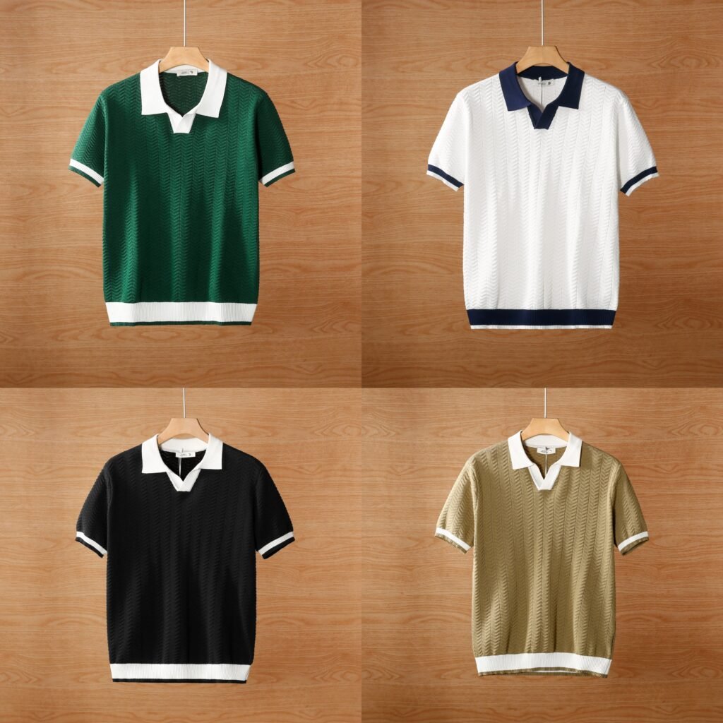 Stylish Breathable Color Blocked Men's Polo T-Shirt Pack of 4