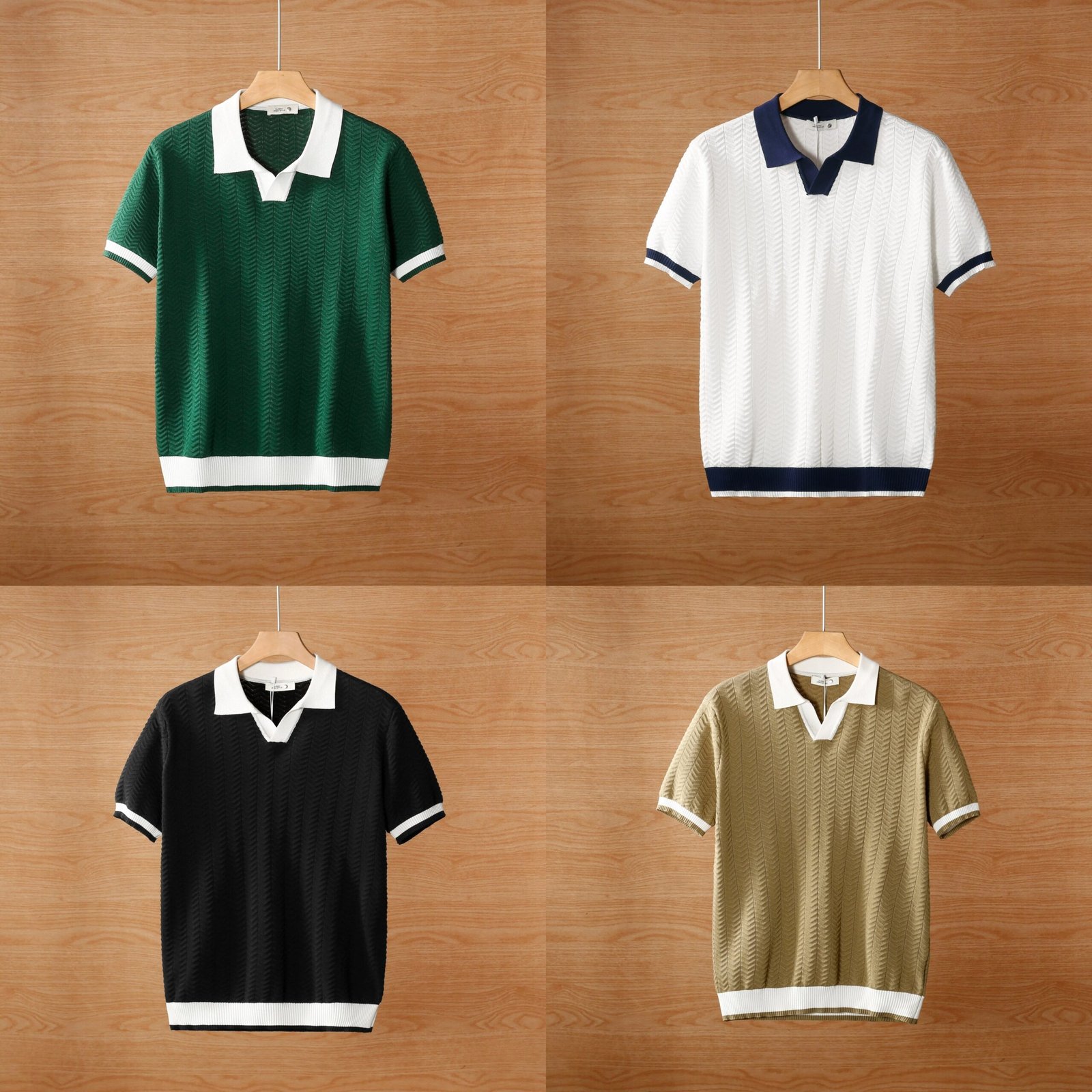 Stylish Breathable Color Blocked Men's Polo T-Shirt Pack of 4 - Image 1