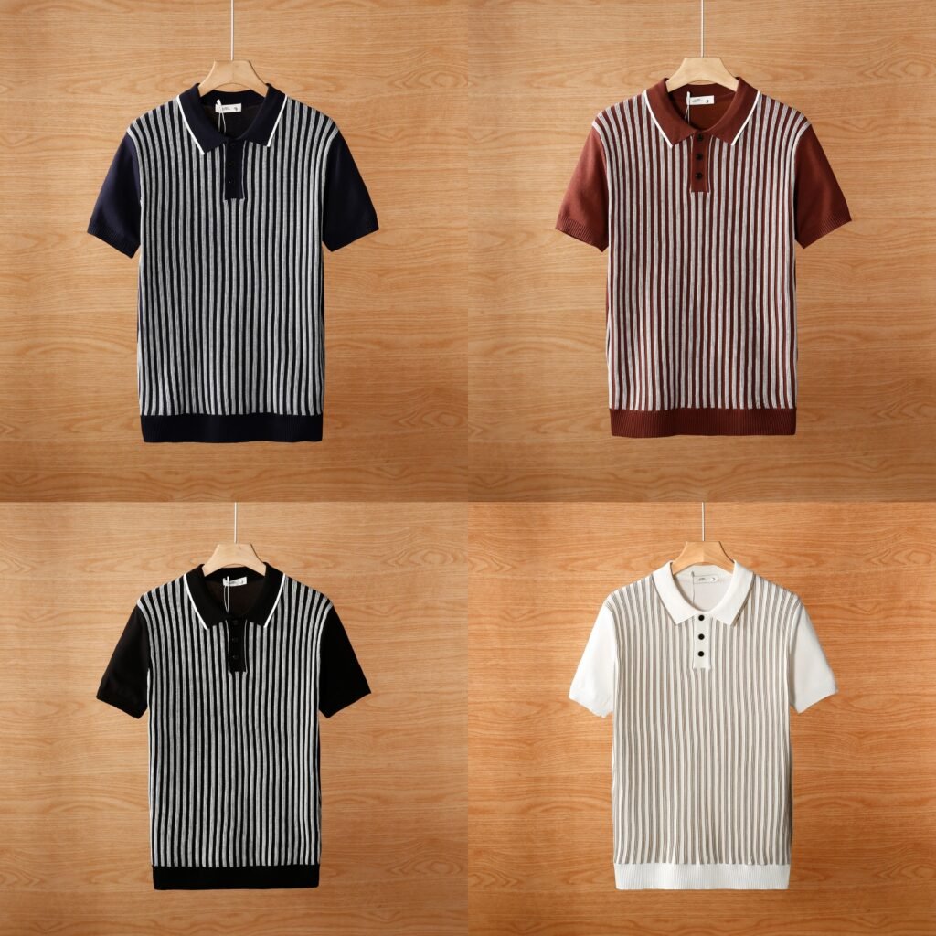 Cool Silk Knitted Jacquard Business Polo T-Shirts Pack of 4