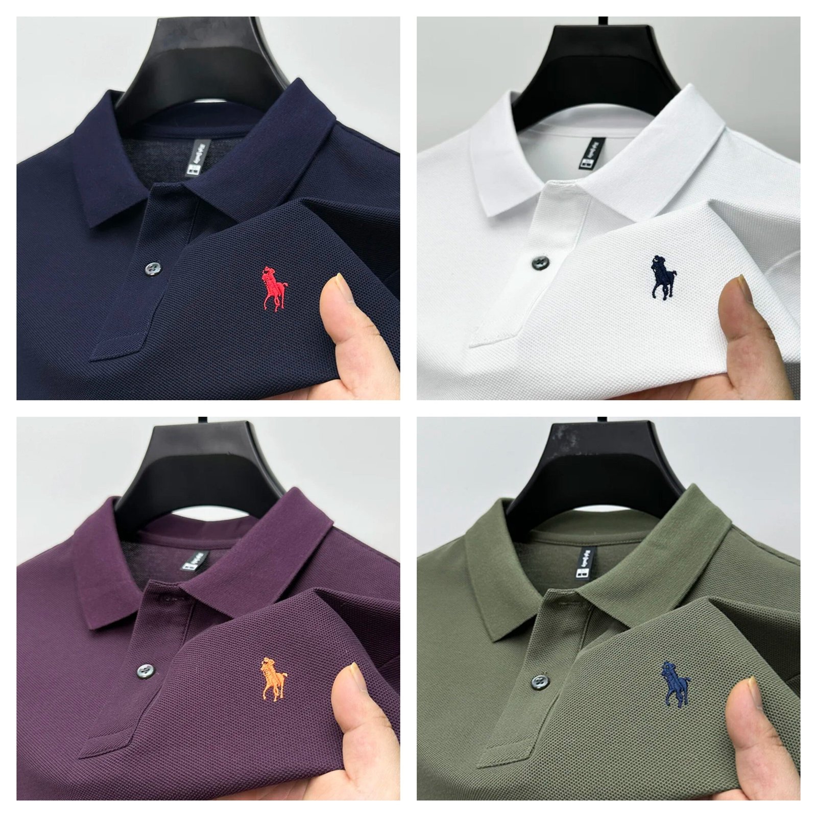Summer Business Casual Men's Polo T-Shirts (Pack of 4) - Image 2