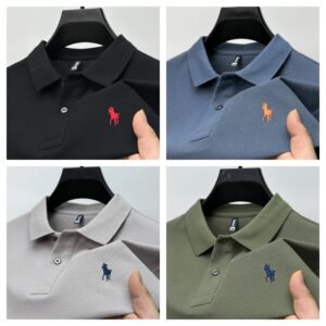 High-End Men's Business Casual Polo T-Shirts Pack of 4 - Image 2