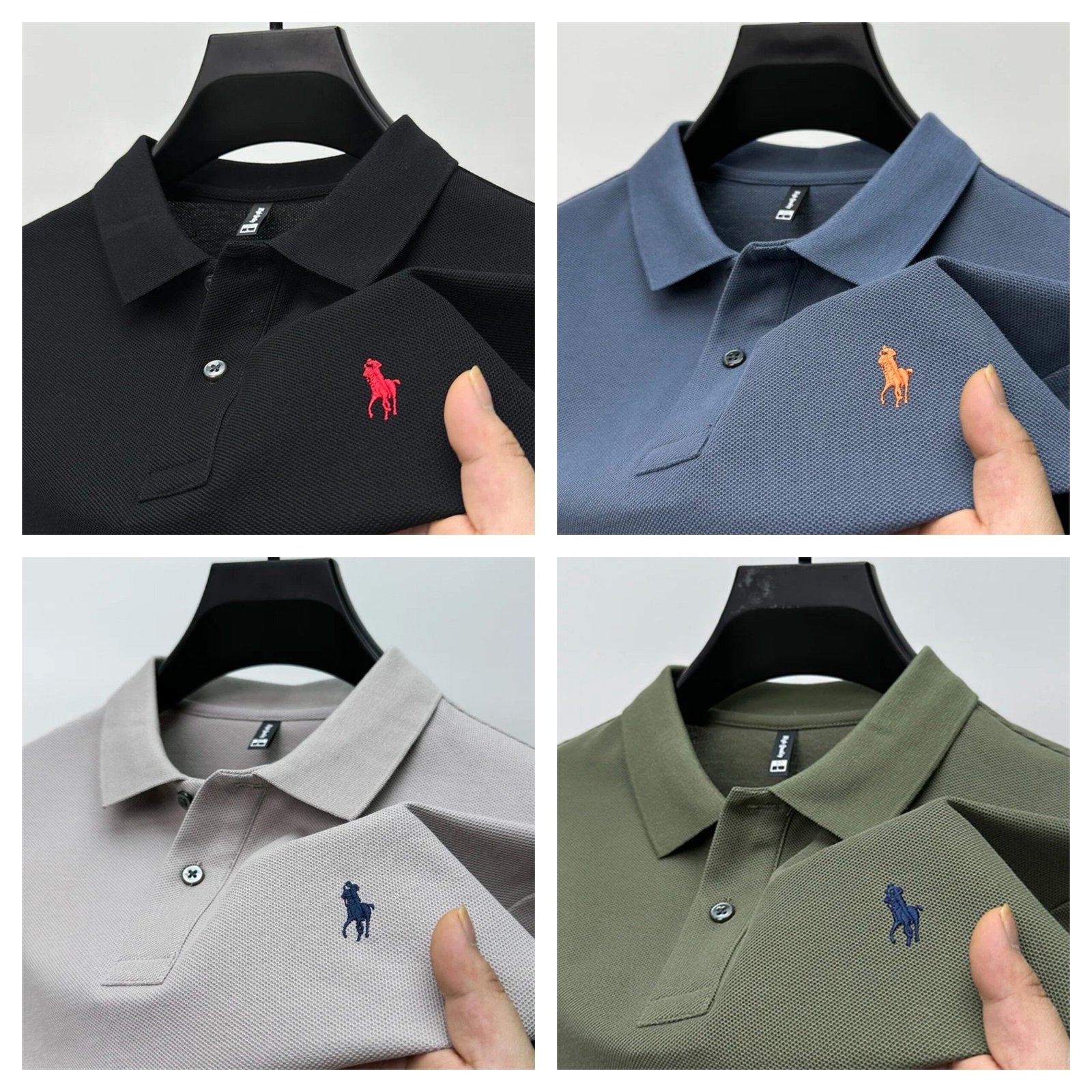 High-End Men's Business Casual Polo T-Shirts Pack of 4 - Image 2