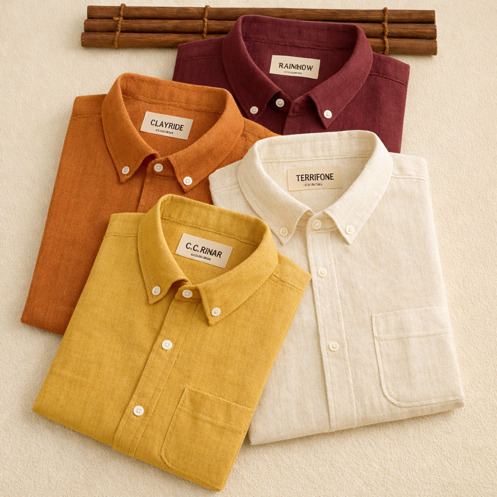 DDSOL Men's Cotton Linen Shirt Pack of 4 Gradient