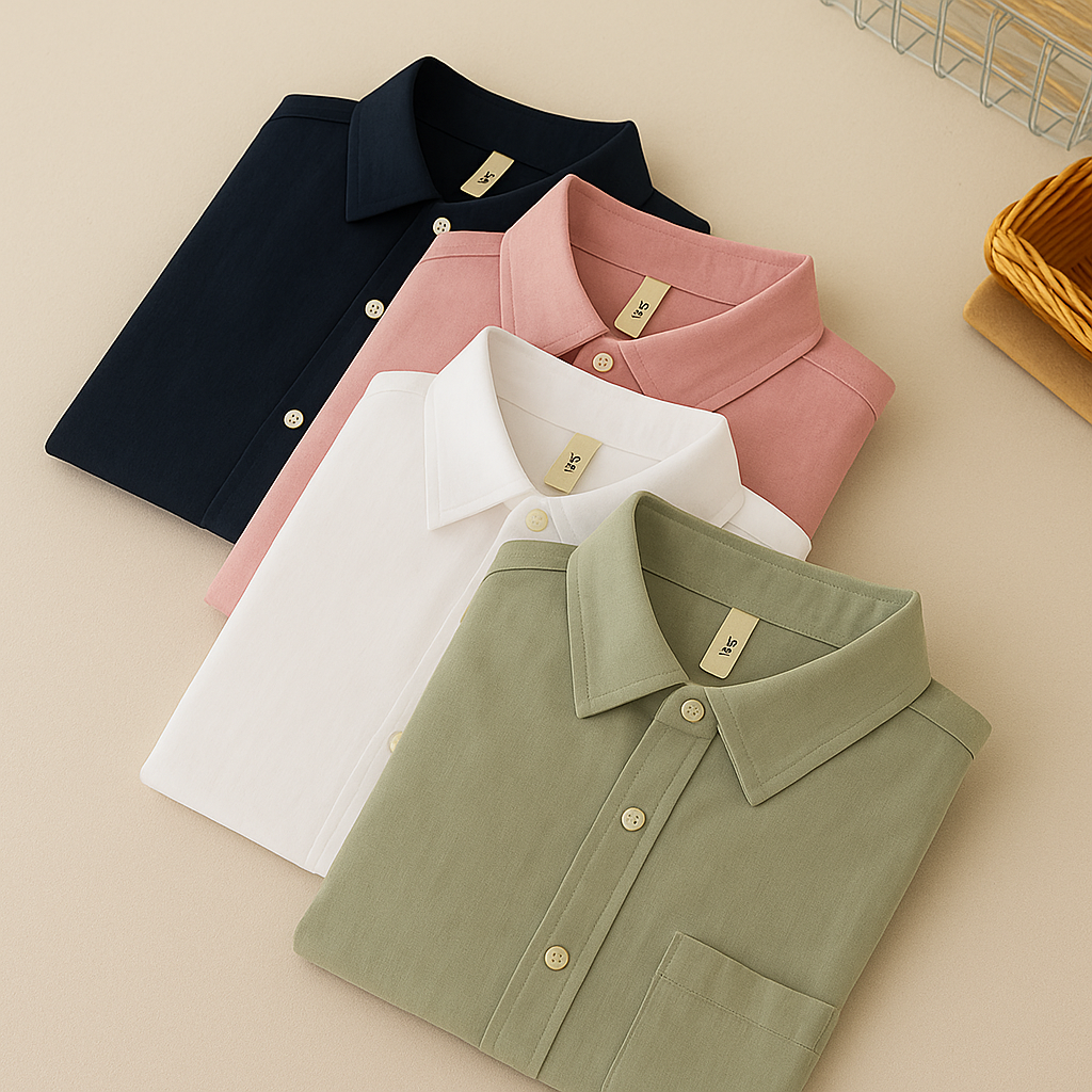 DDSOL Cotton Linen Gradient Shirt Pack of 4