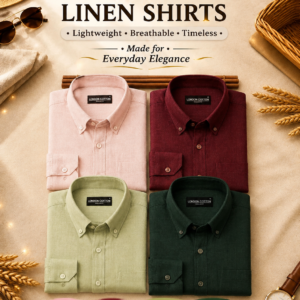 Premium Linen Shirts Combo Pack Set of 4 Lightweight Breathable - Image 1