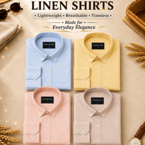 Premium Linen Shirts Combo Pack Set of 4 Lightweight Breathable - Image 1