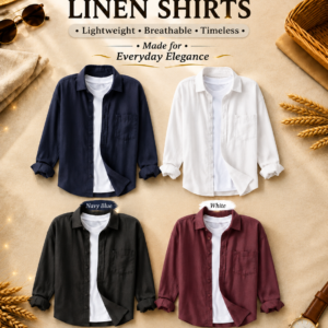 Premium Linen Shirts Combo Pack Set of 4 Lightweight Breathable - Image 1