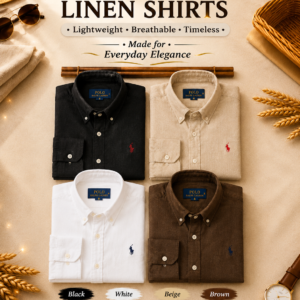Men RL Polo Linen 4 Cotton Shirts - Image 1