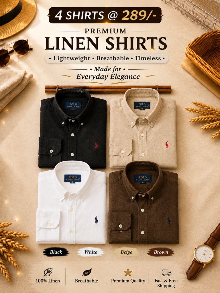 Men RL Polo Linen 4 Cotton Shirts