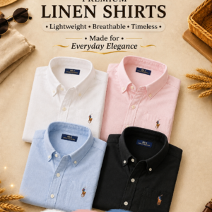 Men RL Polo Linen 4 Cotton Shirts - Image 1