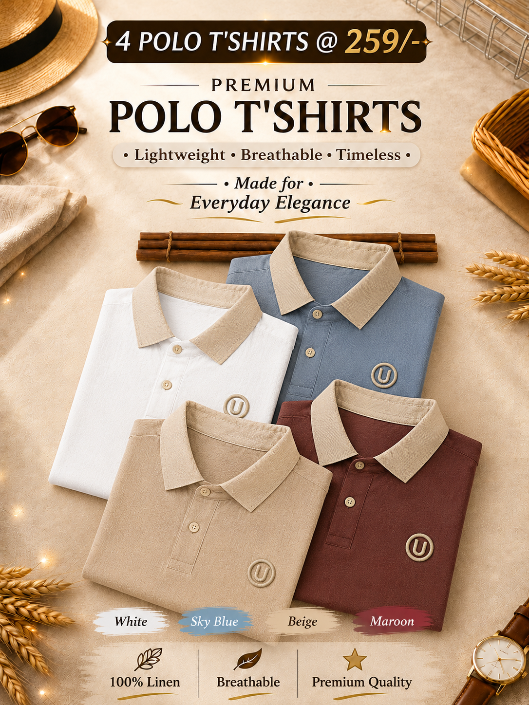 Premium Short Sleeve Men's Polo Shirt Soft Cotton Blend Style - Image 1