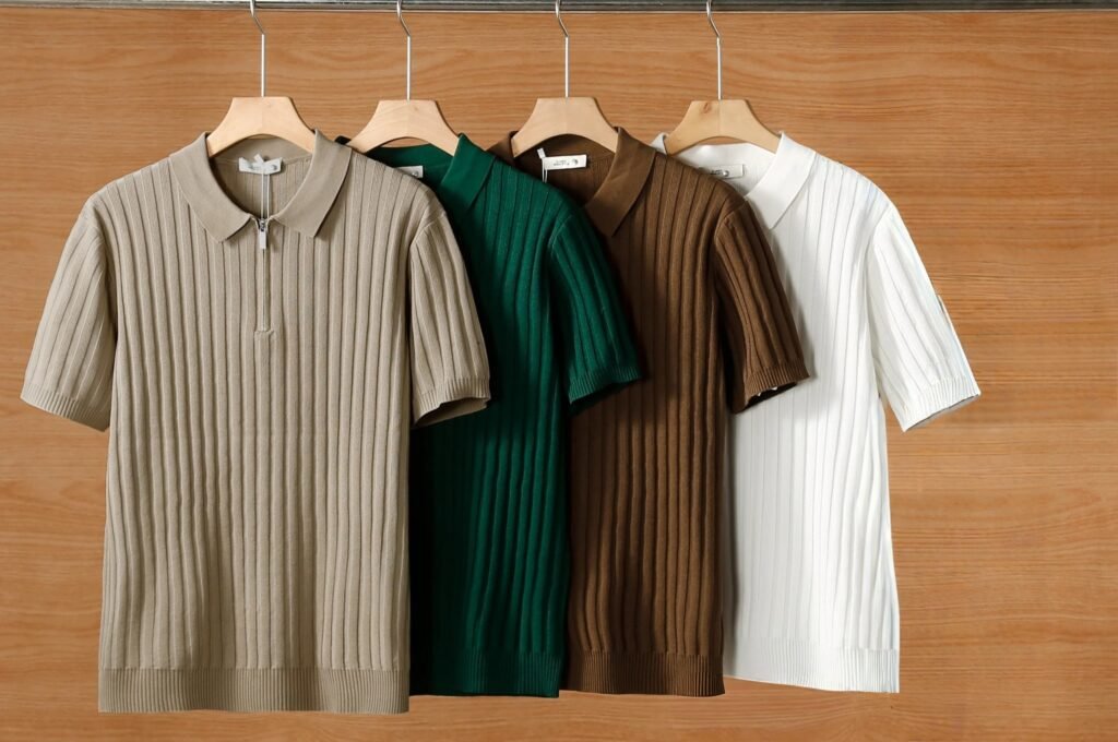 Half Zip Short Sleeve Men's Polo Shirt Pack of Four