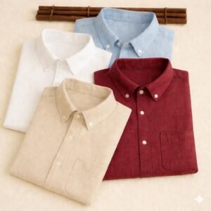 Premium Cotton Linen Casual Full Sleeves Shirt Pack of 4 - Image 2