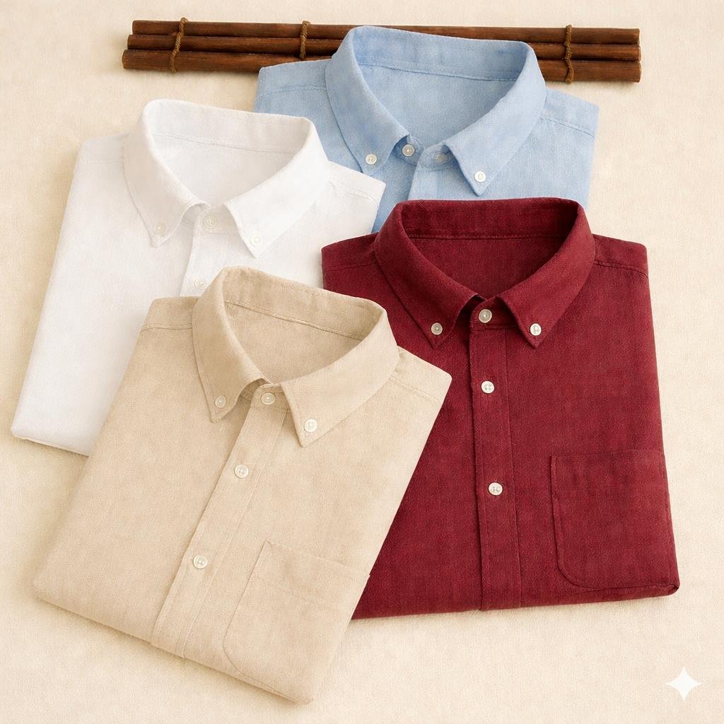 Premium Cotton Linen Casual Full Sleeves Shirt Pack of 4