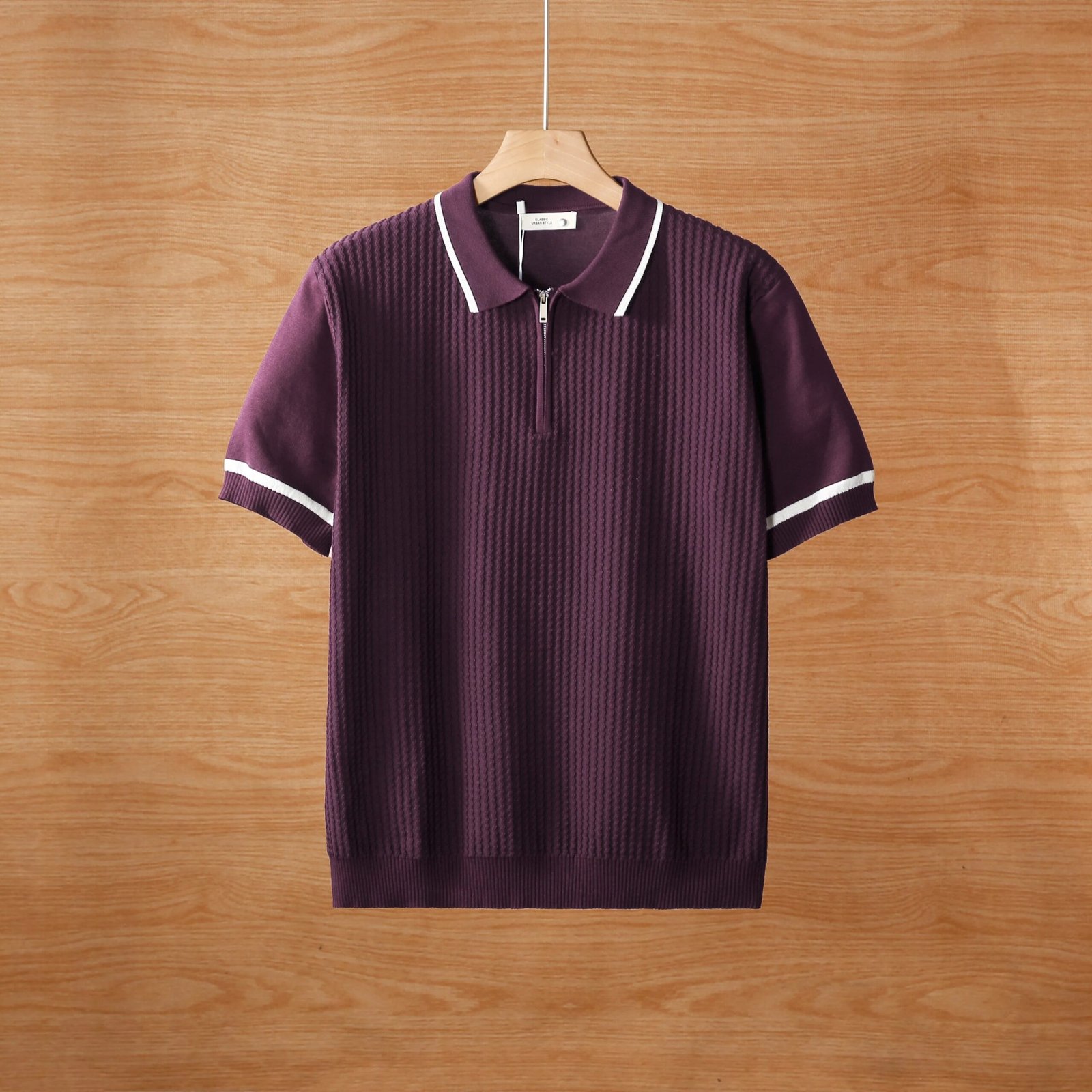 Summer Color-Blocked Zip Polo Shirt Pack of 4 for Men - Image 4