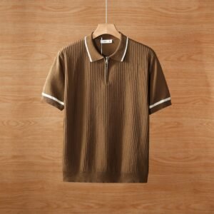 Summer Color-Blocked Zip Polo Shirt Pack of 4 for Men - Image 3