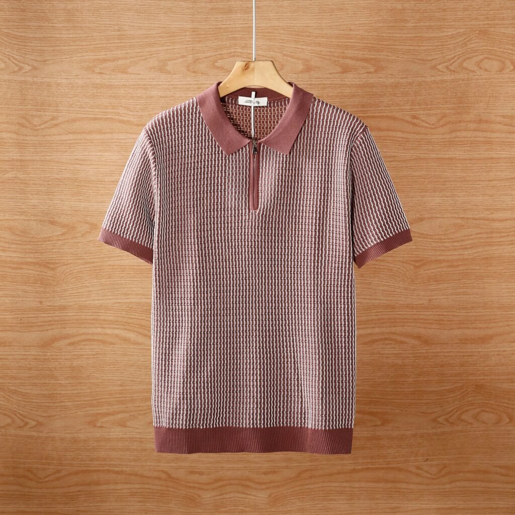 Men's Knitted Hollow Ice Silk Polo Shirt 4-Pack Set