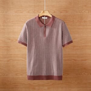 Men's Knitted Hollow Ice Silk Polo Shirt 4-Pack Set - Image 4