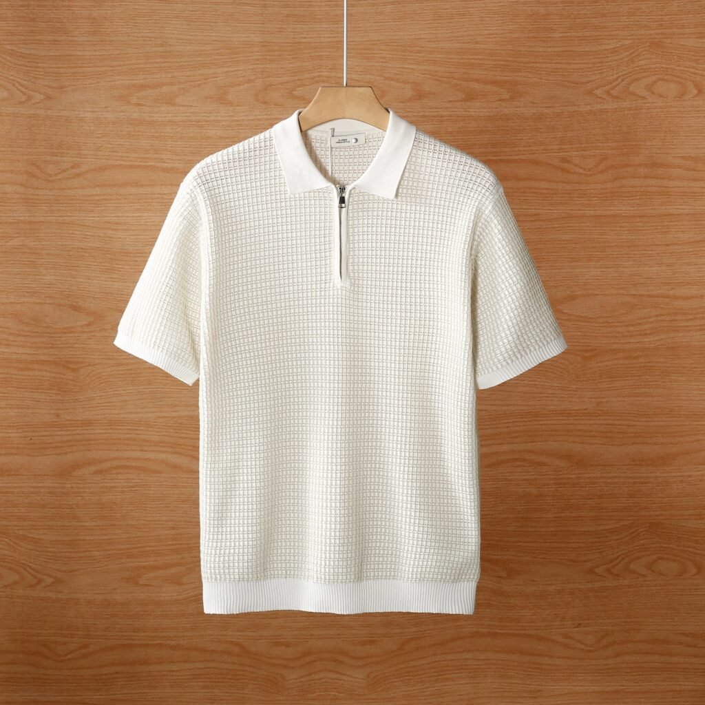 Men's Knitted Hollow Ice Silk Polo Shirt 4-Pack Set