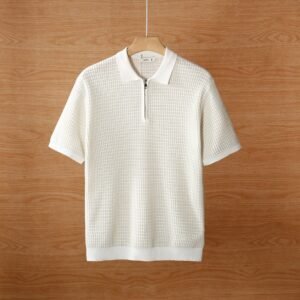 Men's Knitted Hollow Ice Silk Polo Shirt 4-Pack Set - Image 3
