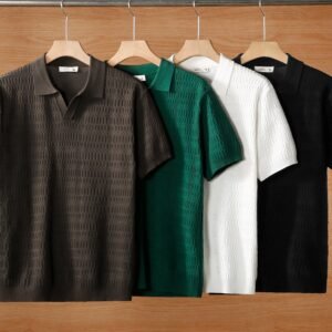 Premium Men's Lapel Short Sleeved Polo T-Shirt Pack of 4 - Image 2
