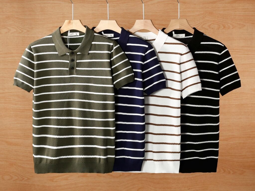 Men's Breathable Ice Silk Knitted Polo Shirts Pack of 4 Summer