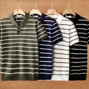 Men's Breathable Ice Silk Knitted Polo Shirts Pack of 4 Summer - Image 2