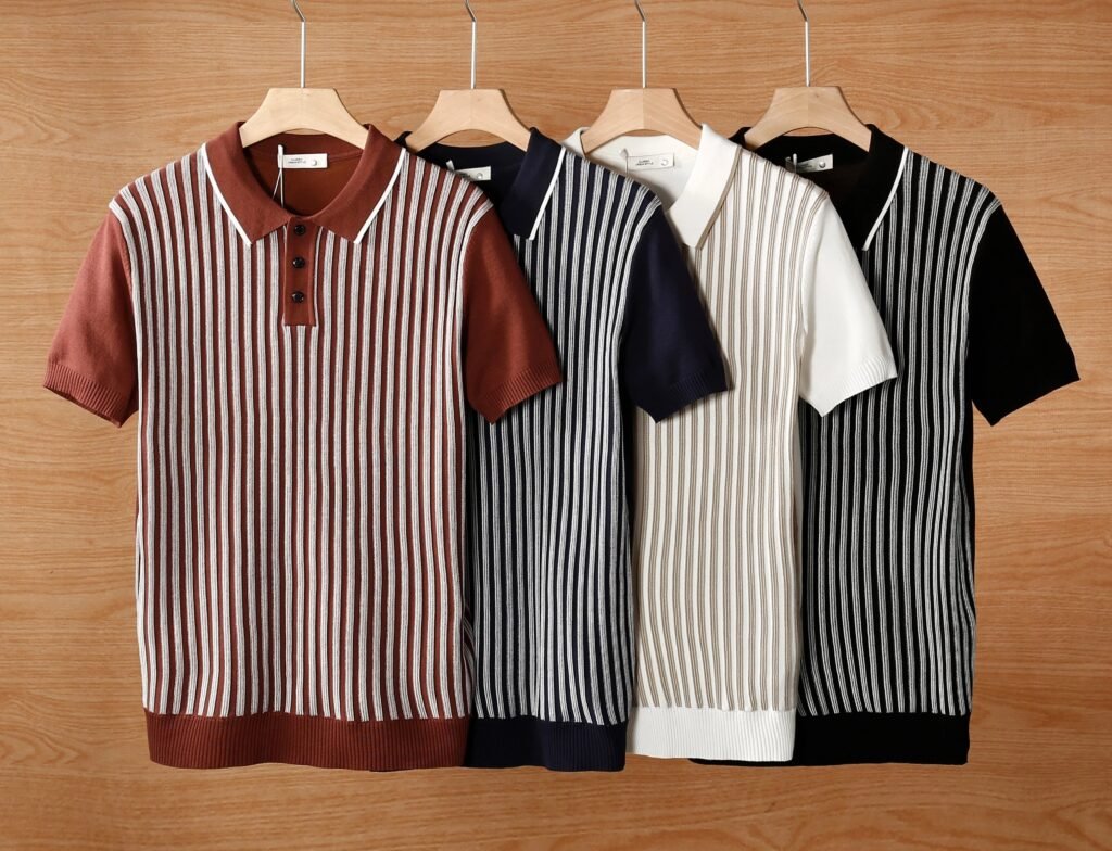 Cool Silk Knitted Jacquard Business Polo T-Shirts Pack of 4