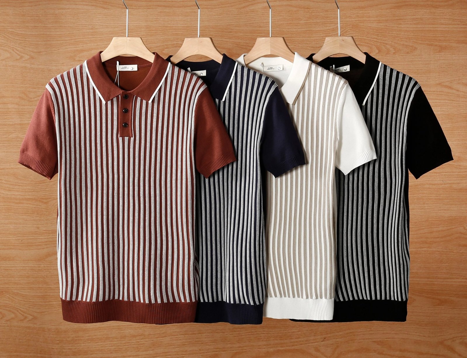Cool Silk Knitted Jacquard Business Polo T-Shirts Pack of 4 - Image 2