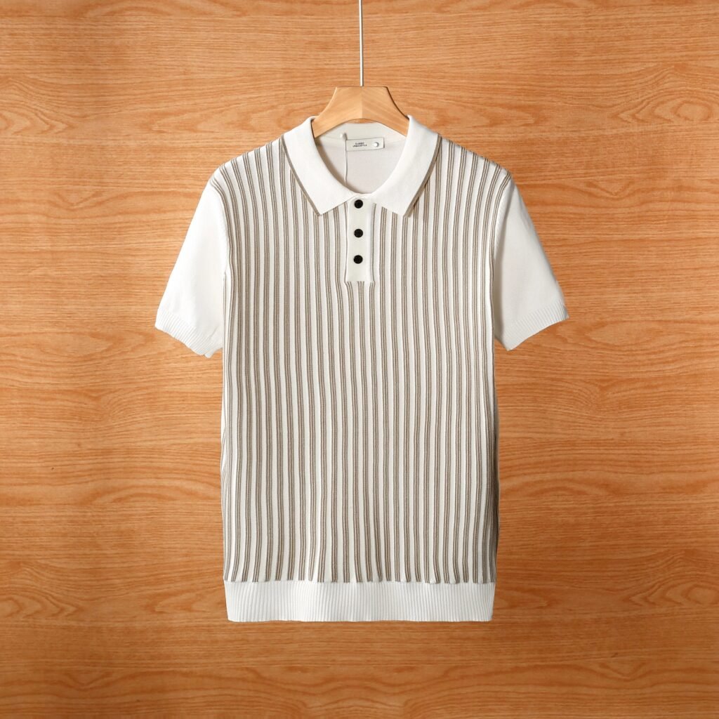 Cool Silk Knitted Jacquard Business Polo T-Shirts Pack of 4